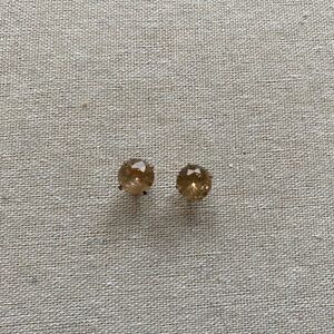 Earthy Brown Magnetic Earrings – Faux Smoky Quartz Studs – Retro Costume Jewelry